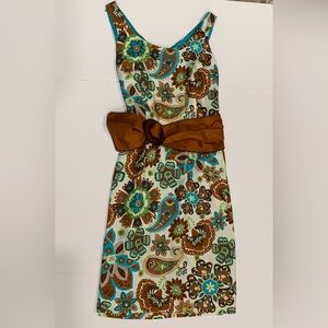 💯% Silk Donna Morgan Colorful Paisley Sleeveless Dress  Size Small